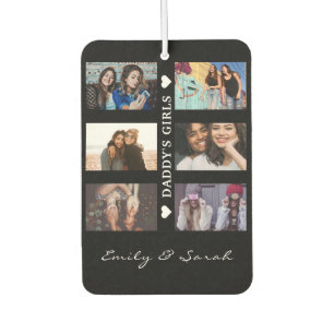 Daddy's Girls Custom 6 Photo collage & Name Car Air Freshener