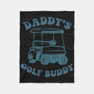 Daddy's Golf Buddy Golfer Dad Men Boys Kids Father Fleece Blanket