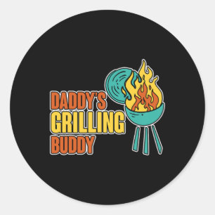 Daddy's Grilling Buddy Family Bbq Mastercl --- Classic Round Sticker
