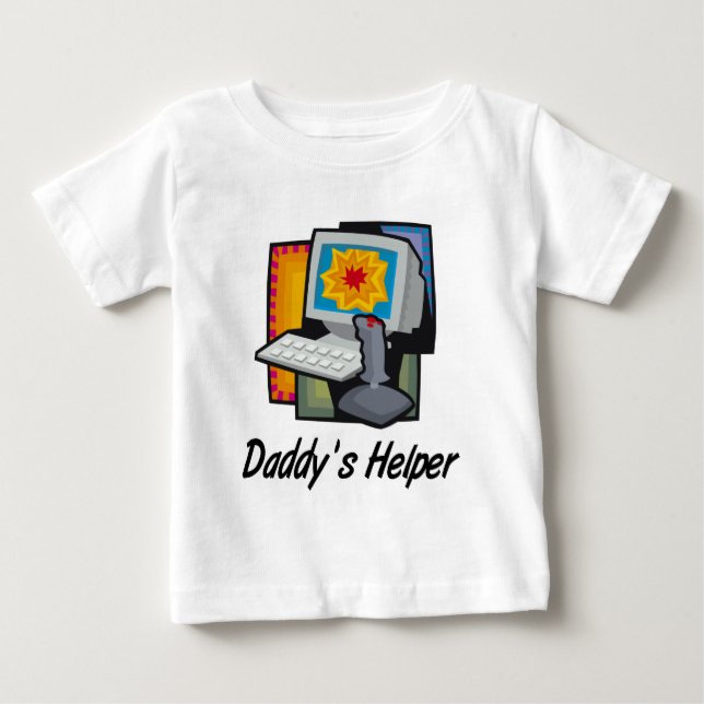 Daddy's Helper Computer Games Baby T-Shirt (Front)