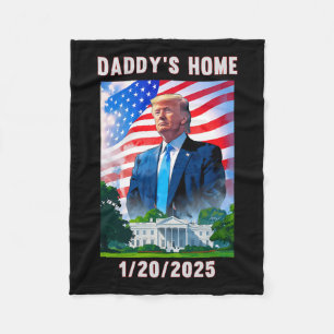Daddy's Home Donald Trump 2024 Fleece Blanket