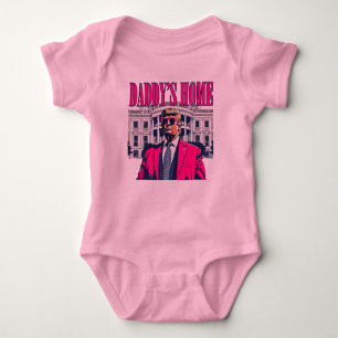 Daddy's Home Pink Trump Baby Bodysuit