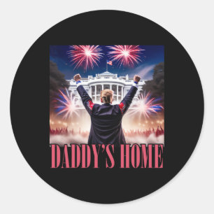Daddy's Home Trump 2024 Make 4th Of July Great Aga Classic Round Sticker
