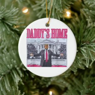 Daddy's Home Trump Pink Gift Ceramic Tree Decoration