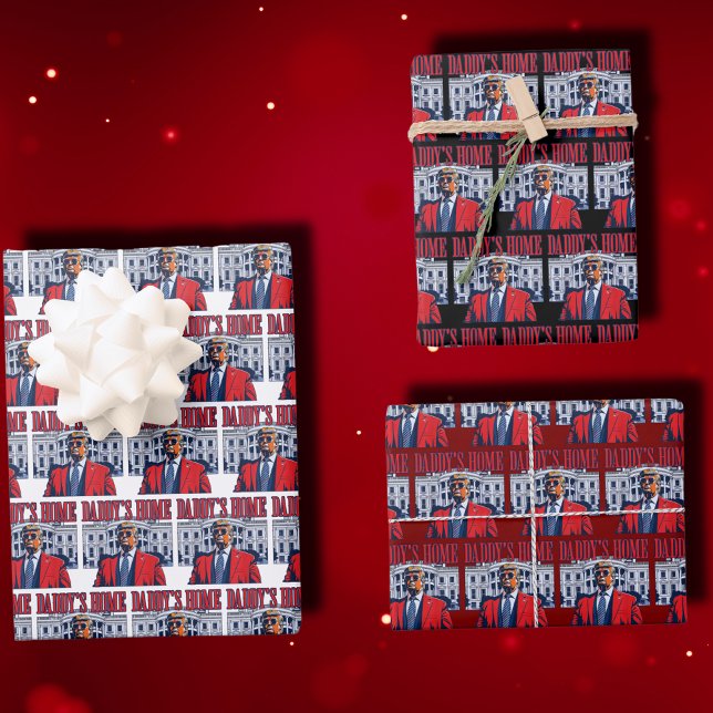 Daddy's Home Trump | White House Donald Trump  Wrapping Paper Sheet (Creator Uploaded)