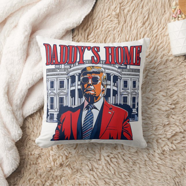 Daddy's Home Trump | White House Trump Gift Cushion (Blanket)