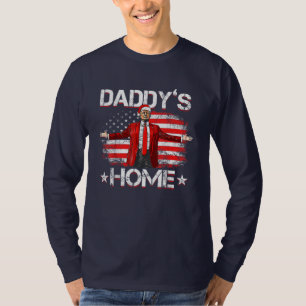 Daddys Home Trump Xmas 2024 Funny Trump 45 47 T-Shirt