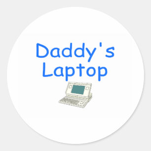 Daddy's Laptop Classic Round Sticker