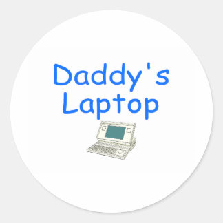 Daddy's Laptop Classic Round Sticker