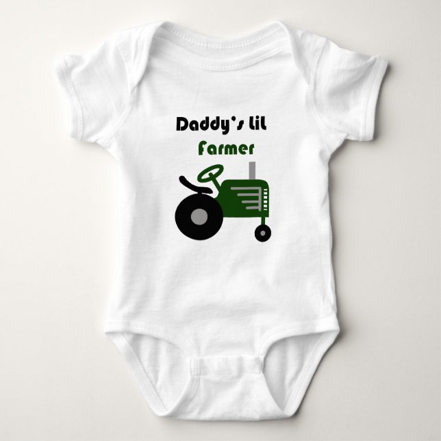 Daddy's Lil Farmer Baby Bodysuit (Front)