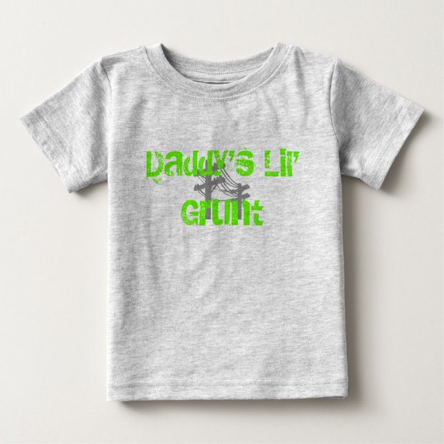 Daddy's Lil' Grunt-Organic Creeper-GREEN Baby T-Shirt (Front)