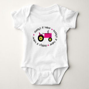 Daddy's Lil Helper Tractor Girl Baby Bodysuit