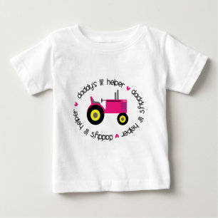 Daddy's Lil Helper Tractor Girl Baby T-Shirt