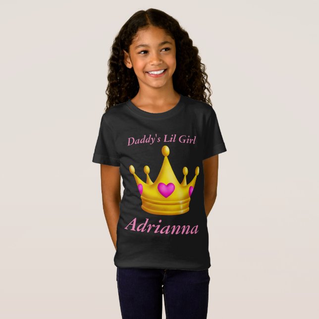 Daddy's Lil Little Girl Princess Crown T-Shirt (Front Full)