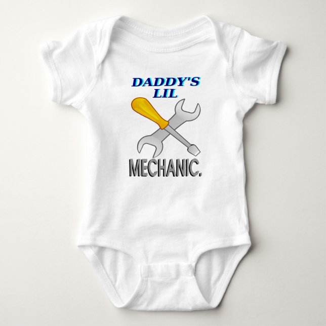 Daddy's Lil Mechanic Baby Bodysuit (Front)