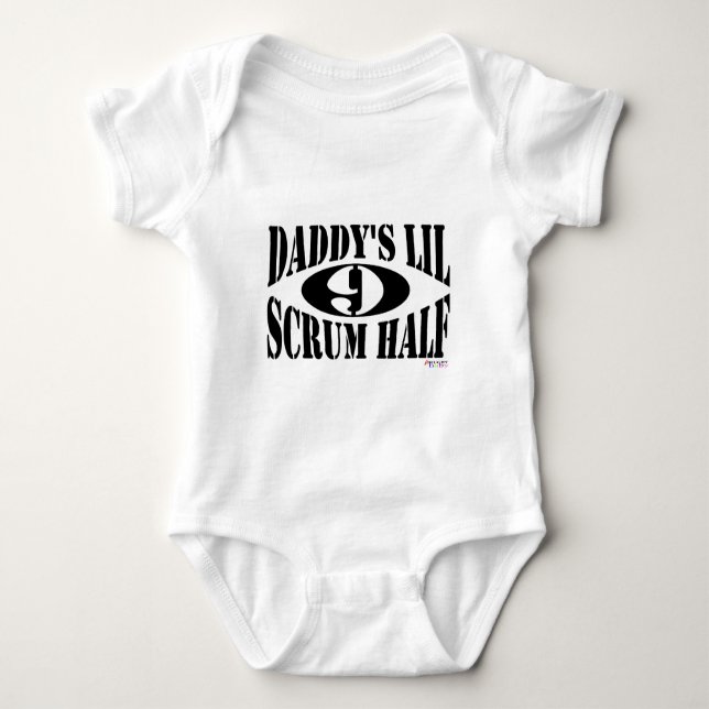 Daddy's Lil Scrum Half Baby Bodysuit (Front)
