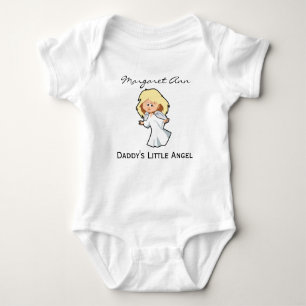 Daddy's Little Angel Personalised 2-Side Printed B Baby Bodysuit