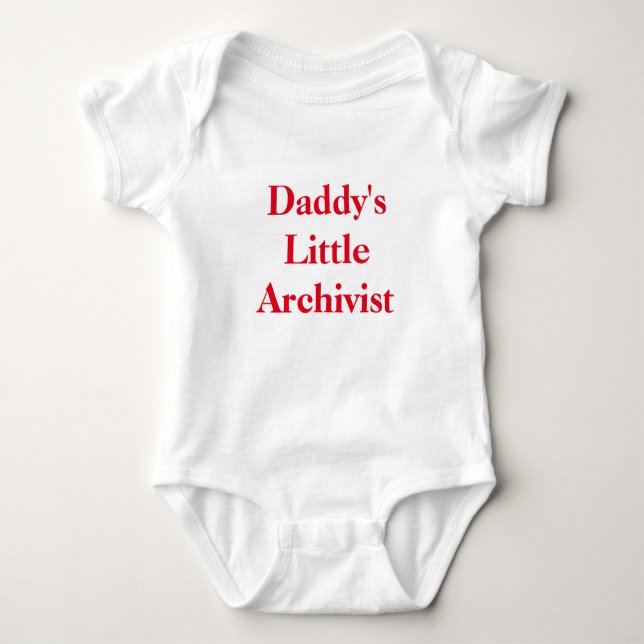 Daddy's Little Archivist Baby Bodysuit (Front)