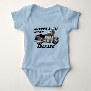 Daddy's Little Biker with Motorcycle  Baby Bodysuit