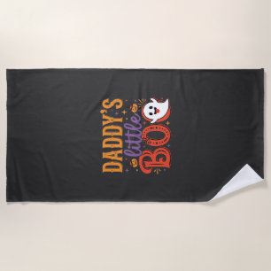 Daddy's Little Boo Halloween Ghost Design Beach Towel