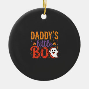 Daddy's Little Boo Halloween Ghost Design Ceramic Tree Decoration