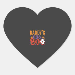 Daddy's Little Boo Halloween Ghost Design Heart Sticker