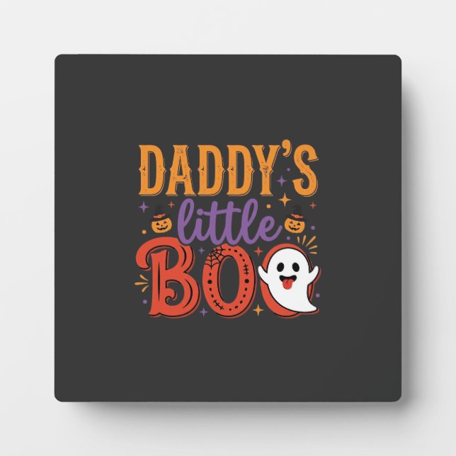 Daddy's Little Boo Halloween Ghost Design Plaque (Front)