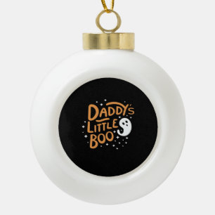 Daddys Little Boo Happy Halloween Style Ceramic Ball Christmas Ornament