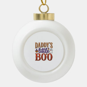 Daddys Little Boo Vintage Halloween Ceramic Ball Christmas Ornament