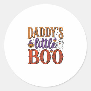 Daddys Little Boo Vintage Halloween Classic Round Sticker