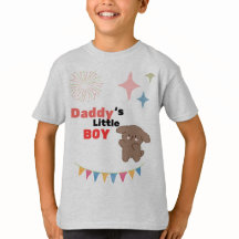 Daddy's Little Boy Cute Dog Heather Grey Youth