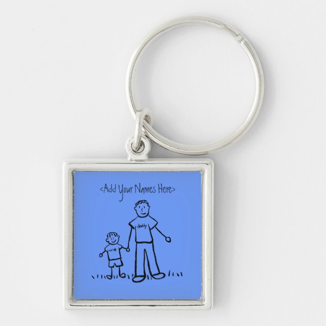 Daddy's Little Boy Keychain (Custom Names) (Front)