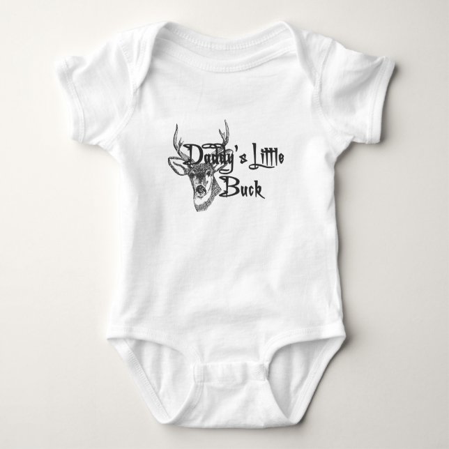 Daddy's Little Buck Baby Bodysuit (Front)