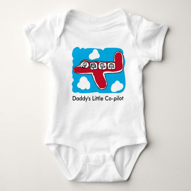 Daddy's Little Co-pilot One piece Baby Bodysuit (Front)