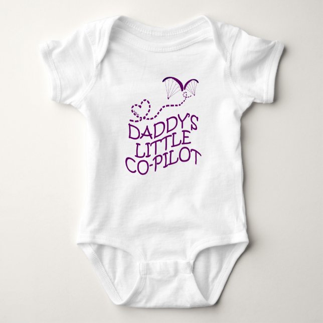 Daddys Little Co-Pilot Paragliding Baby Bodysuit (Front)