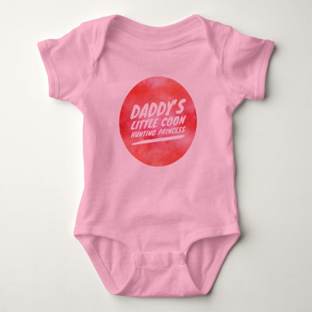 Daddy's Little Coon Hunting Princess Girls Baby Bodysuit (Front)