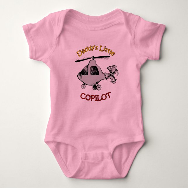 Daddy's Little Copilot (Helicopter) Baby Bodysuit (Front)