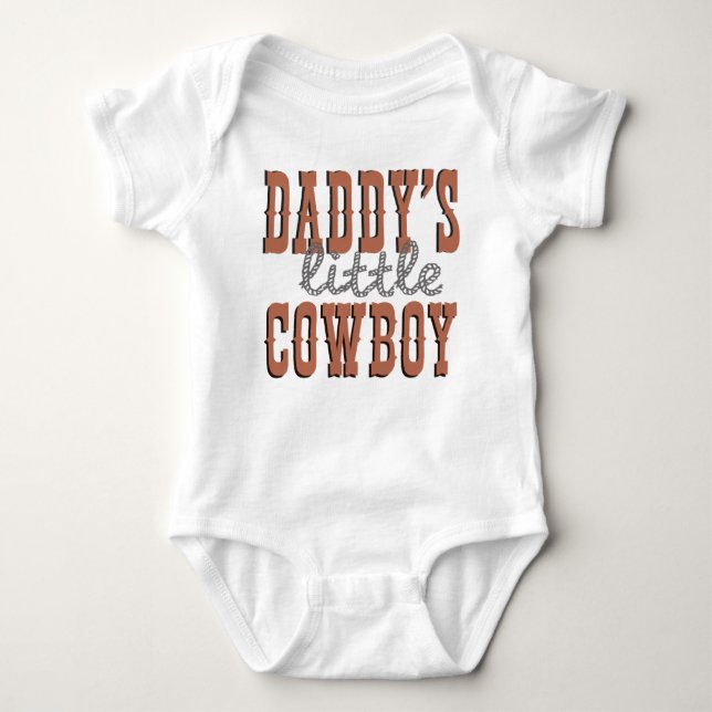 Daddy's Little Cowboy Baby Bodysuit (Front)