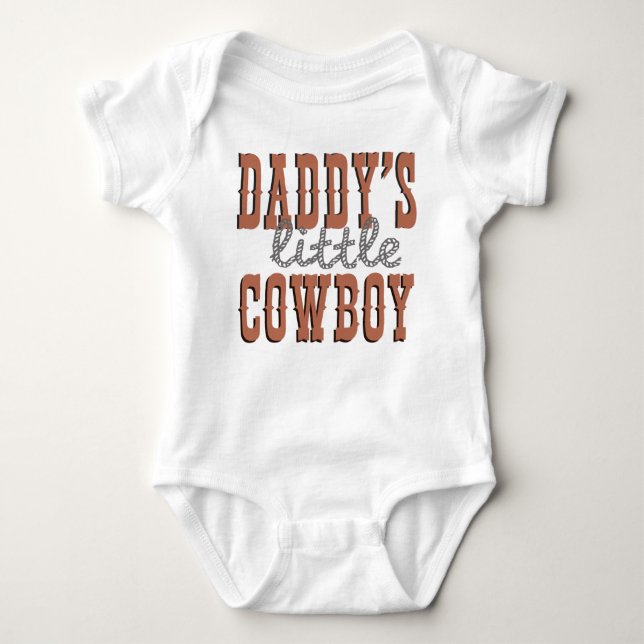 Daddy's Little Cowboy Baby Bodysuit (Front)