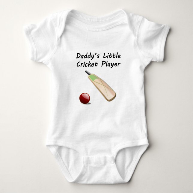 Daddy's Little Cricket Player Baby Bodysuit (Front)