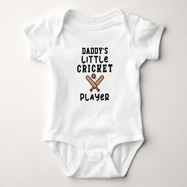 Daddy's Little Cricket Player | Cricket Baby Bodysuit (Front)
