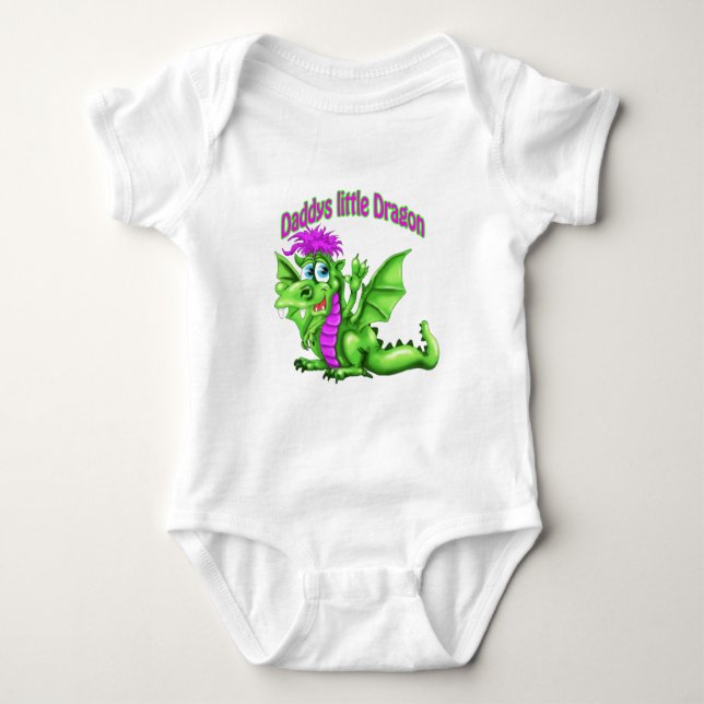 Daddy's Little dragon Baby Bodysuit (Front)