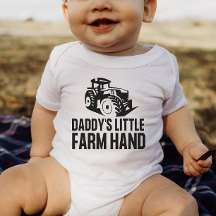 Daddy's Little Farm Hand Funny Tractor Baby Gift B Baby Bodysuit