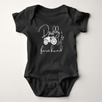 Daddy's Little Farm Hand Funny Tractor Baby Gift B