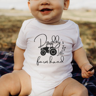Daddy's Little Farm Hand Funny Tractor Baby Gift Baby Bodysuit