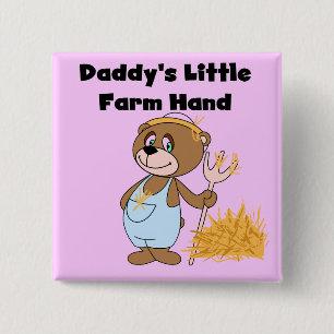 Daddy's Little Farm Hand Tshirts and Gifts 15 Cm Square Badge