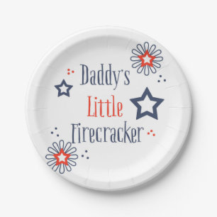 Daddy's Little Firecracker Paper Plate