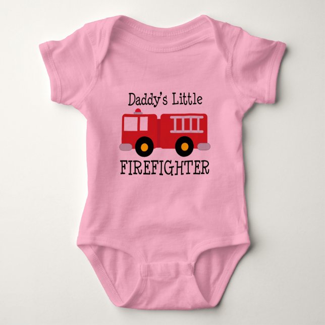 Daddys Little Firefighter Baby Bodysuit (Front)