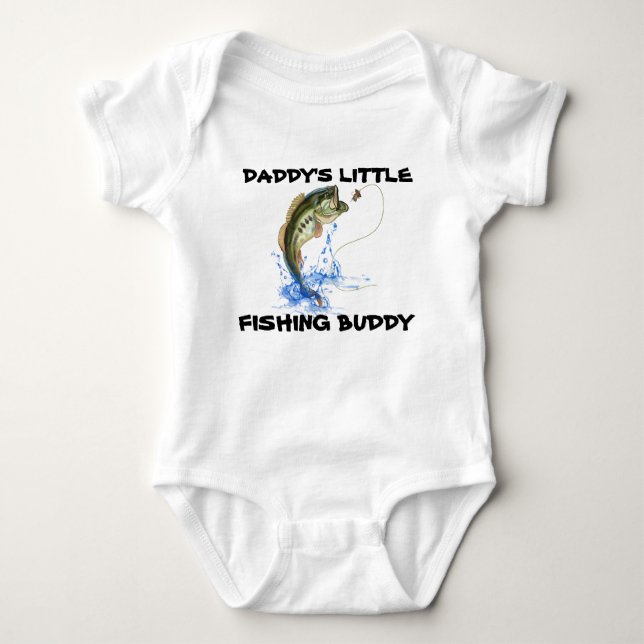 Daddys Little Fishing Buddy Baby Bodysuit (Front)