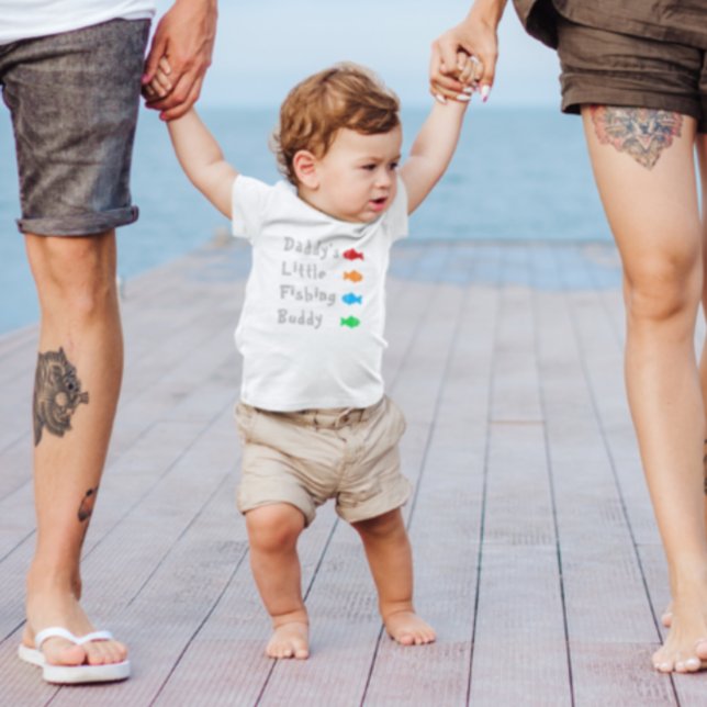 Daddy's Little Fishing Buddy Baby T-Shirt (Creator Uploaded)